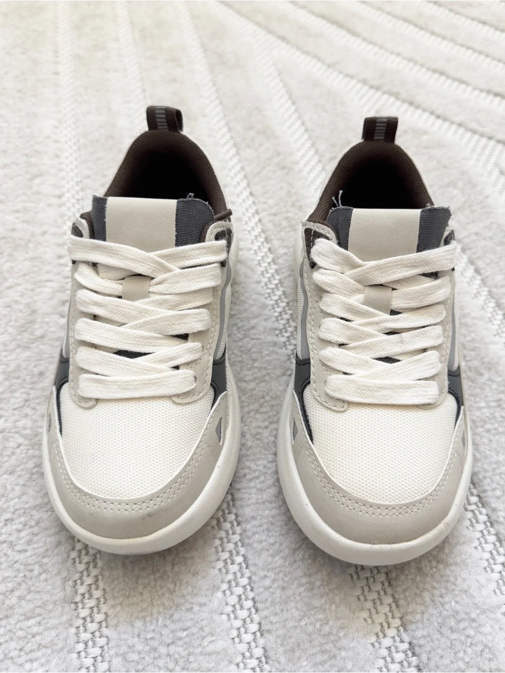 Zara Beige, Cream & Black Kids' Sneakers
